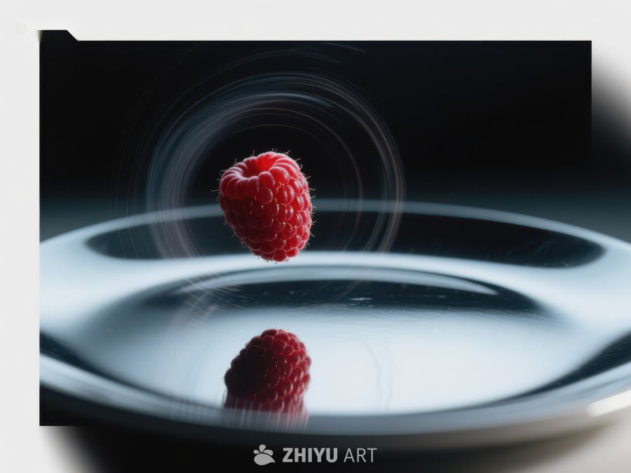 悬浮的覆盆子与水面倒影 724