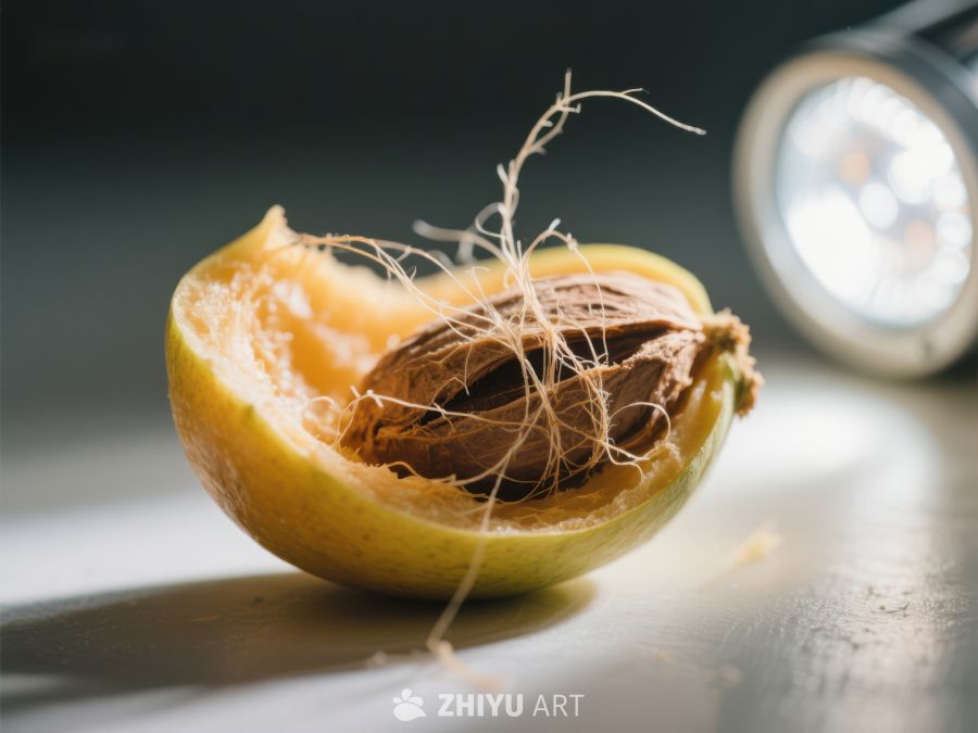 剥开的橙子露出内部纤维 45