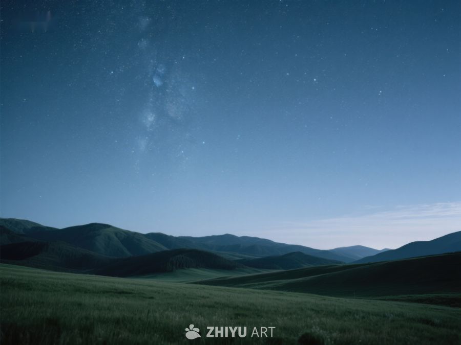 夜空下的宁静山丘 353