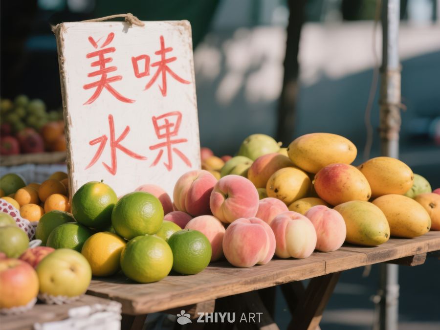美味水果摊位展示新鲜果品 380