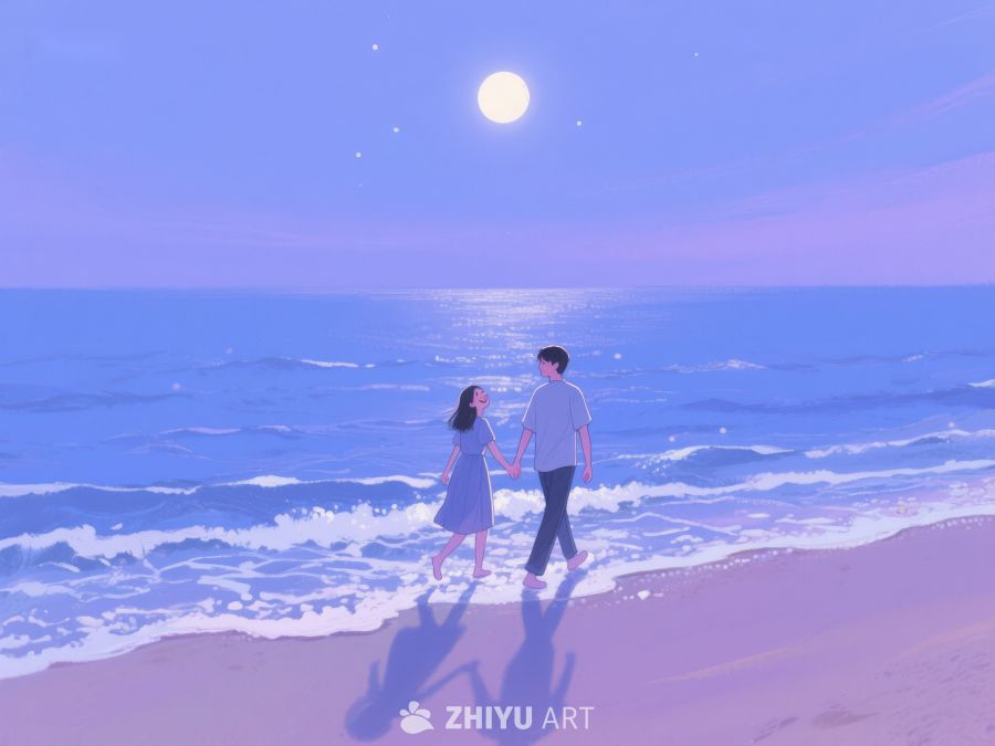 月光下的海滩漫步 1106