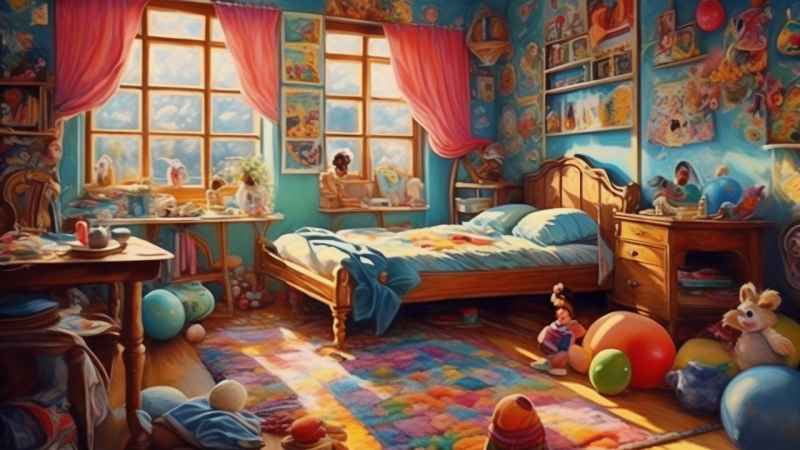 卧室里五颜六色的玩具 16