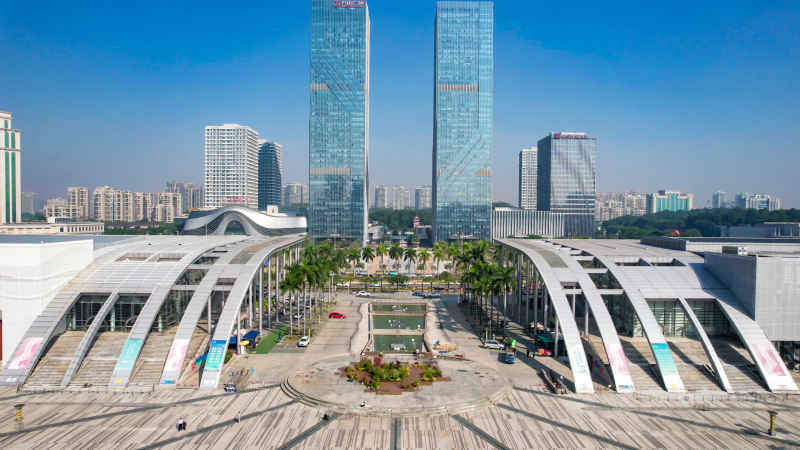 广东江门城市风光航拍图 