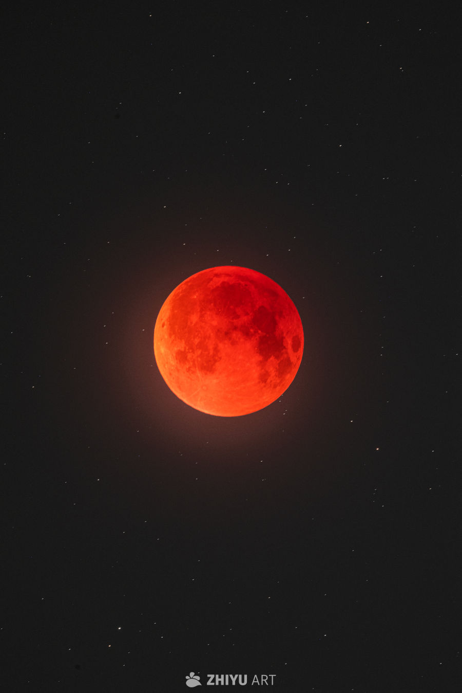 红月高悬夜空