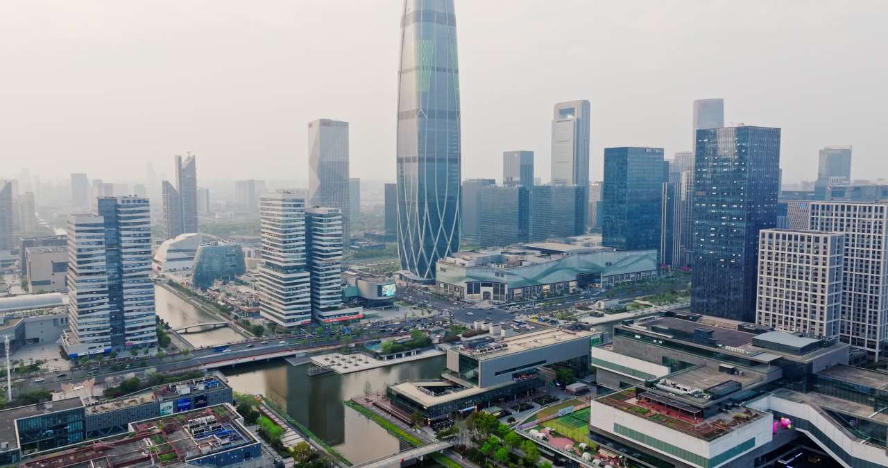 宁波城市建筑风光航拍 7