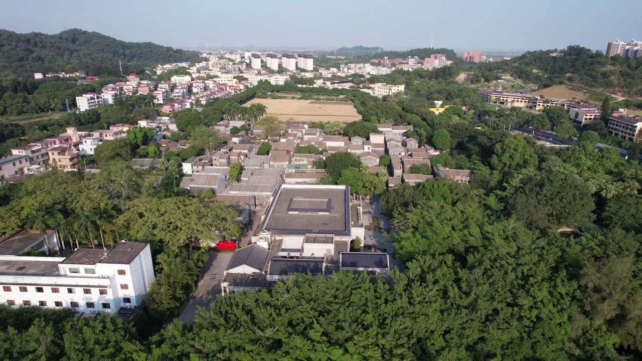 广东中山孙中山故里旅游区航拍