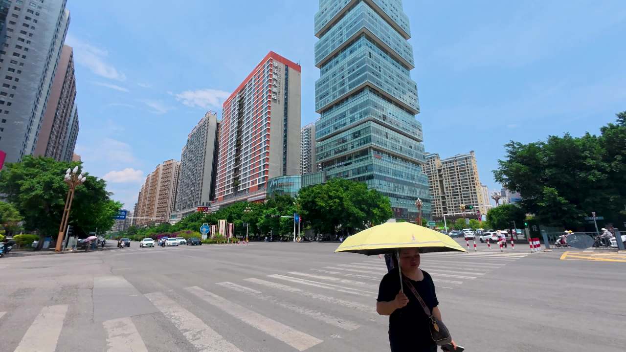 4k城市十字路口车流延时