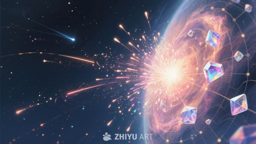 宇宙爆炸与晶体的奇幻景象 913