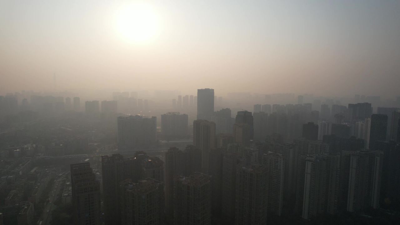 成都城市清晨航拍