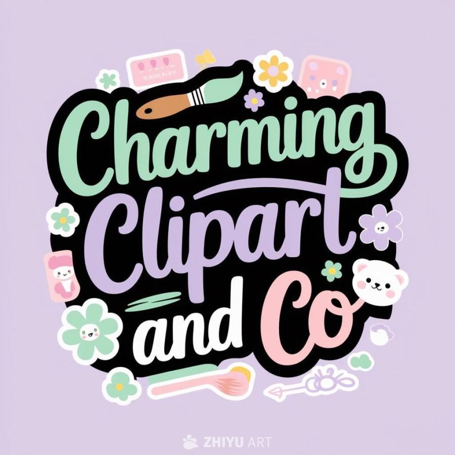 一个徽标，其文字是“Charming Clipar