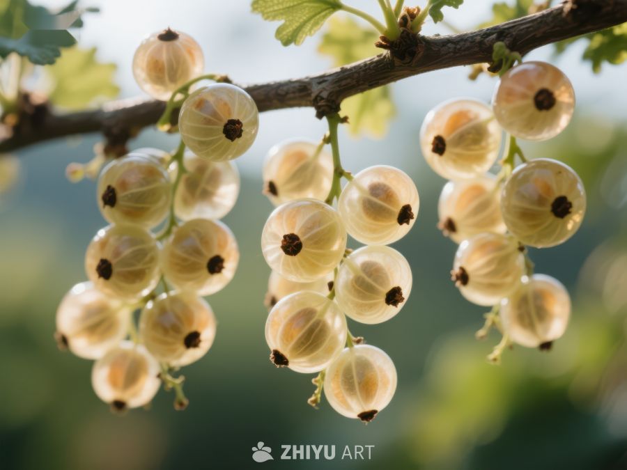 枝头挂满晶莹剔透的白色浆果 777