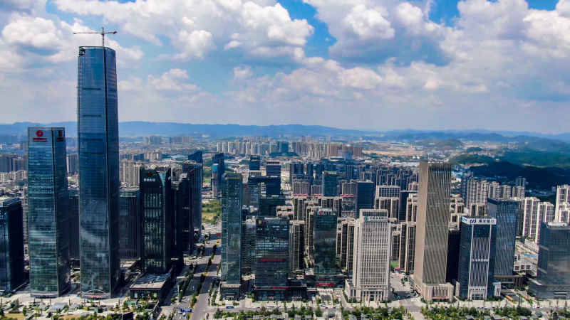 贵州贵阳城市建设航拍摄影图