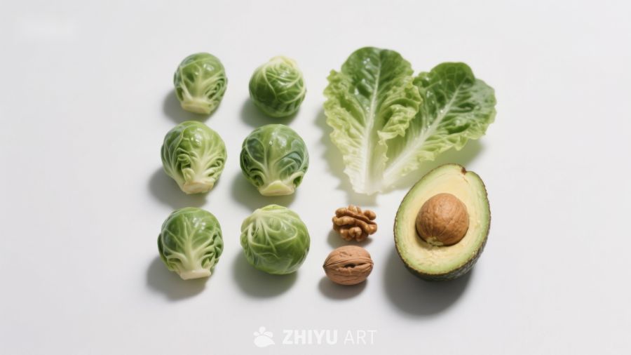 新鲜蔬菜与坚果摆拍