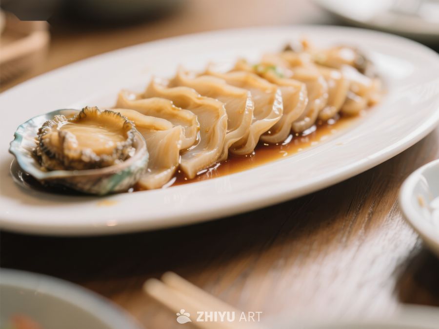 精致鲍鱼与饺子摆盘 446