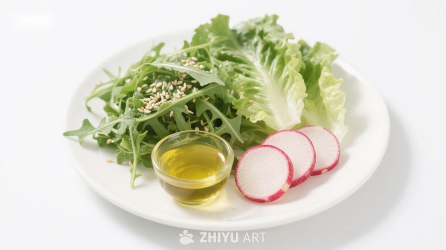 新鲜蔬菜沙拉配橄榄油