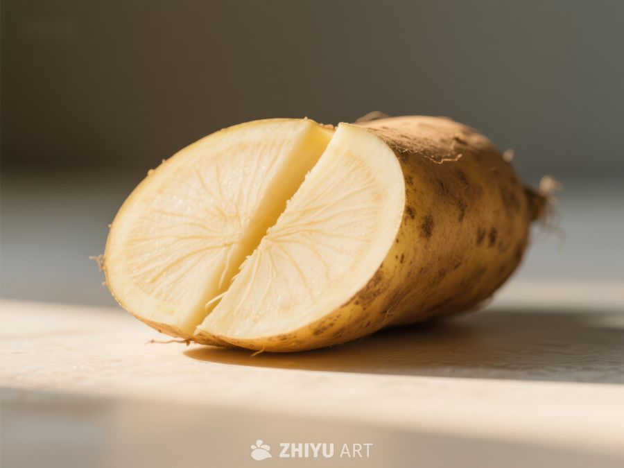切开的土豆展示内部纹理 274