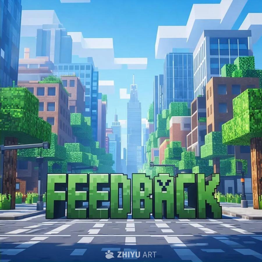 街道上，卡通字体的绿色“FEEDBAC☠️”字样，