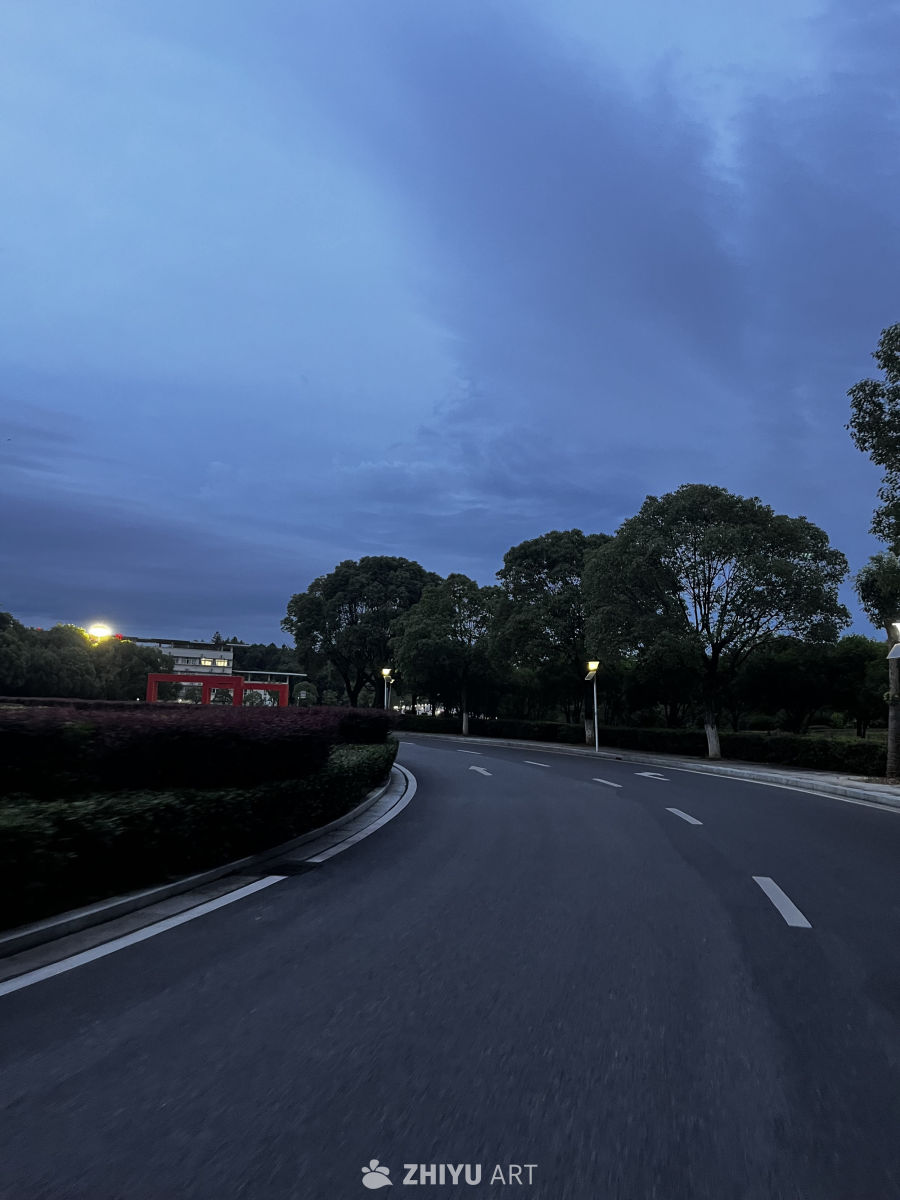 黄昏下的城市小路
