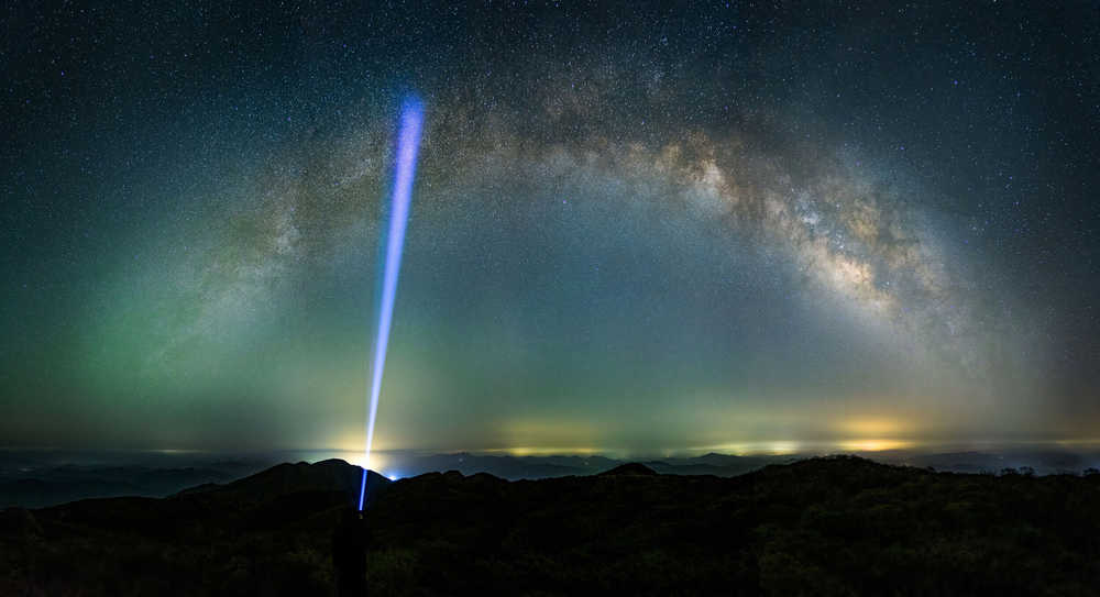 湖南浏阳大围山银河星空