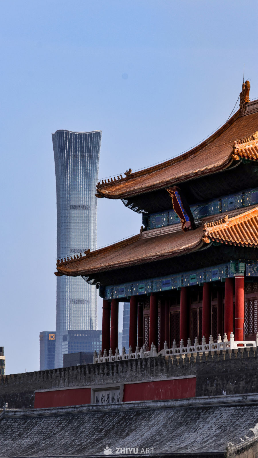 故宫与现代高楼的对话