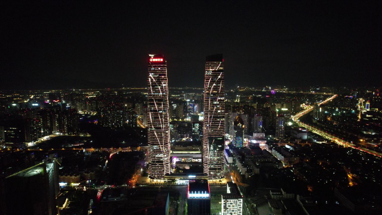 云南昆明城市风光地标建筑旅游景区航拍 