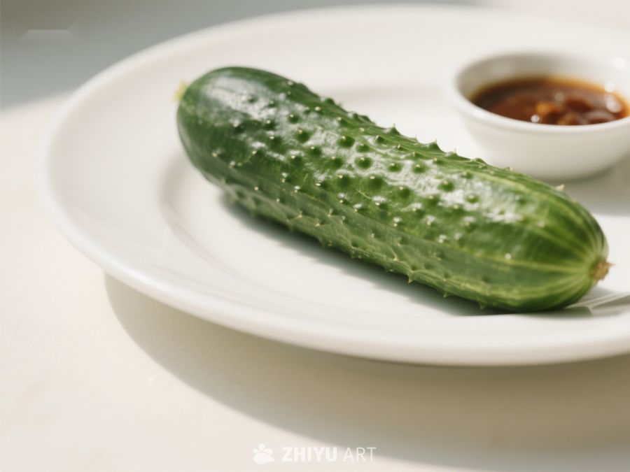 盘中新鲜黄瓜配酱碟 224