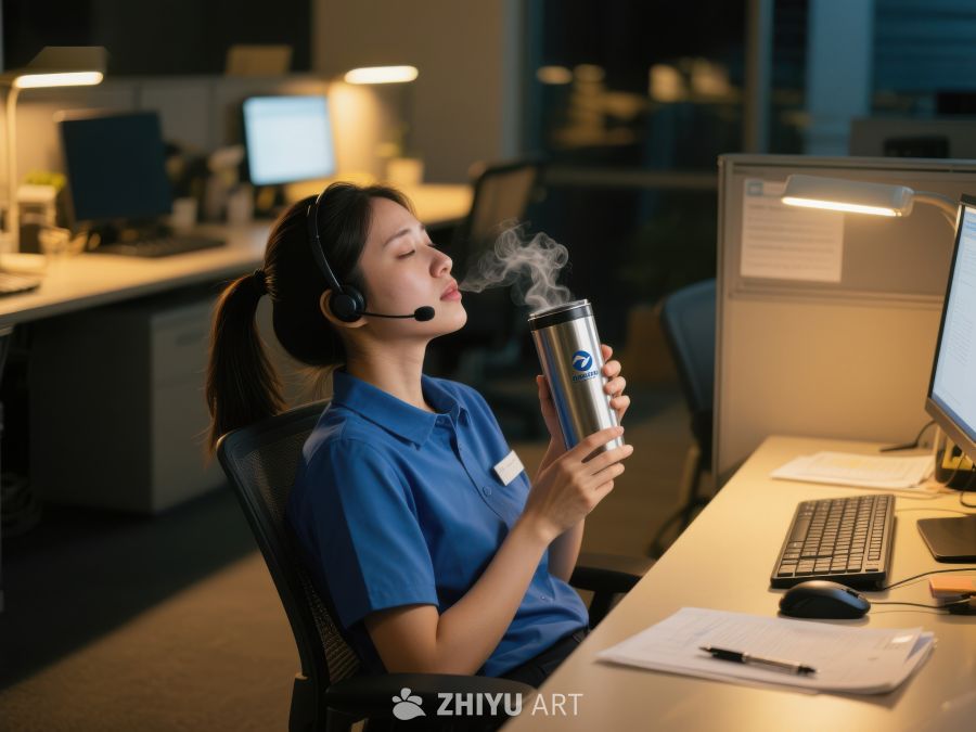 办公室夜班员工休息喝茶 88