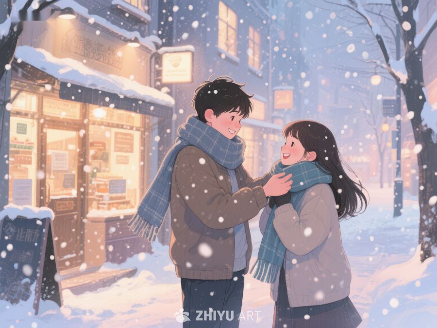 冬夜街头的温暖拥抱 118
