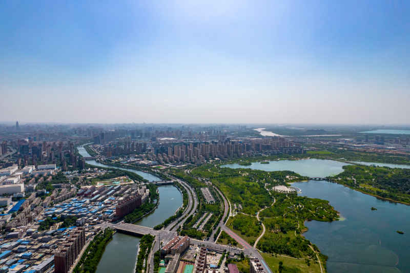 山东济南城市风光航拍