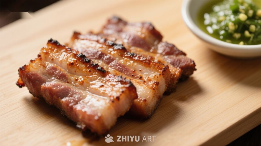 烤五花肉配青酱