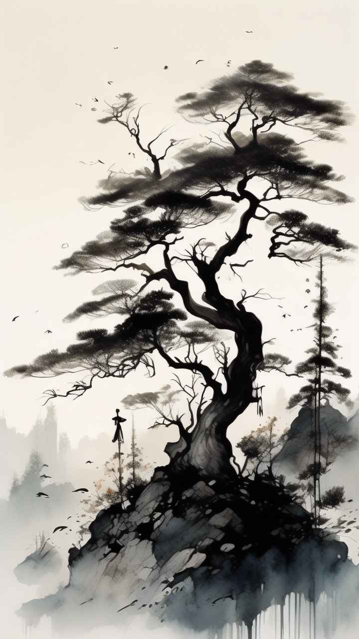 古风山水画唯美背景图 48