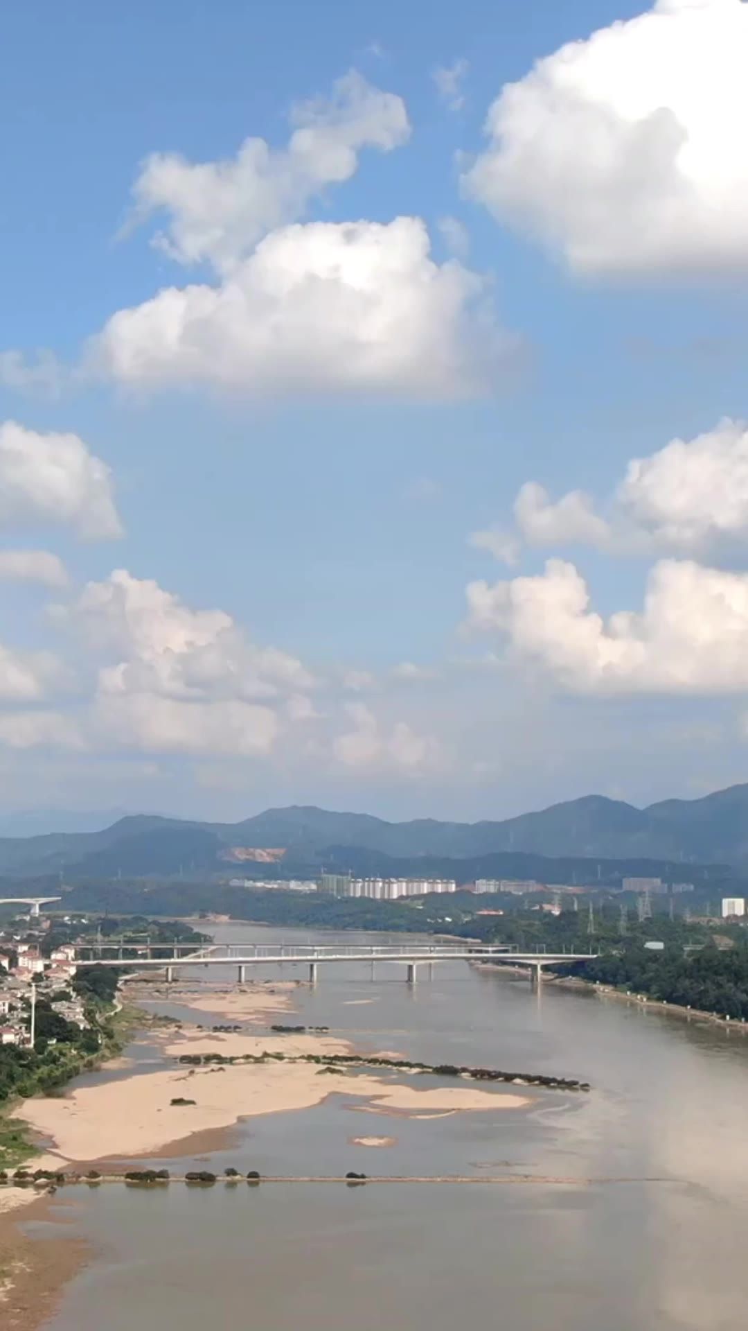 城市延时江西瑞金城市航拍延时