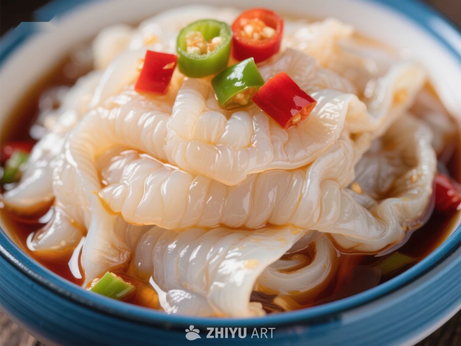 凉拌透明食材配红椒绿椒 870