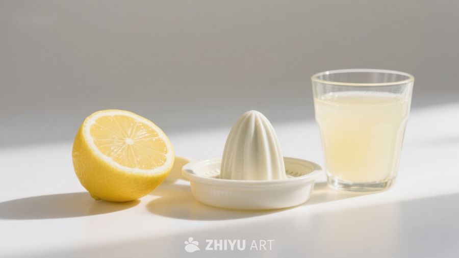 柠檬榨汁器与新鲜果汁