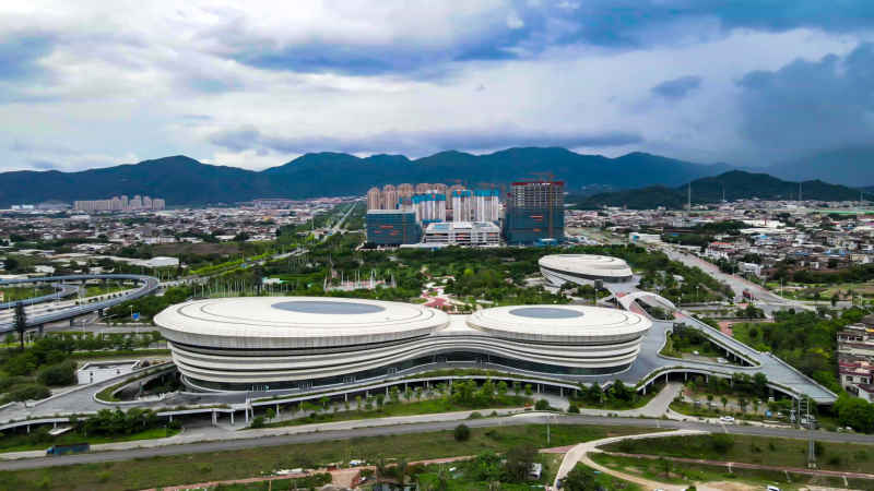 福建漳州城市风光航拍图 