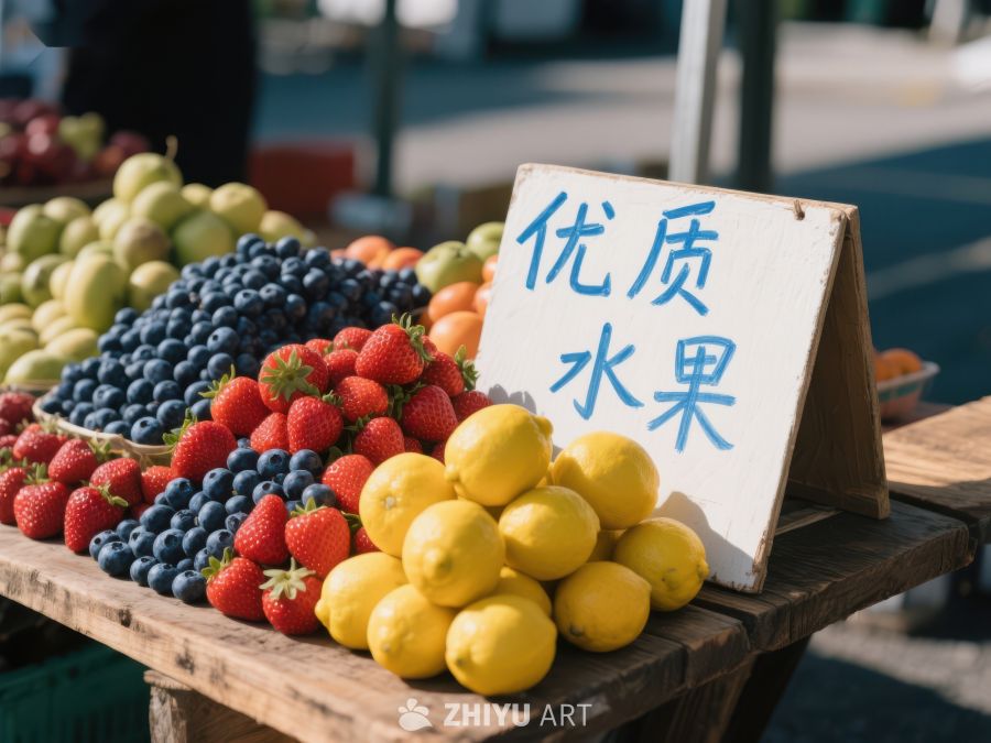 街头摊位展示新鲜水果 313