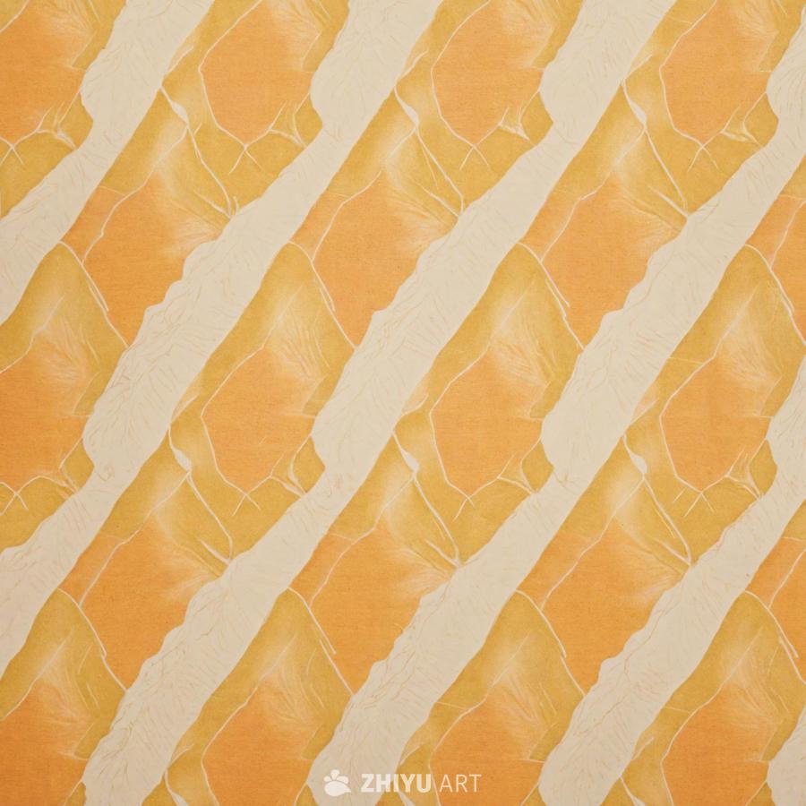 一系列由黄色和橙色构成的菱形图案相互连接并排列，形