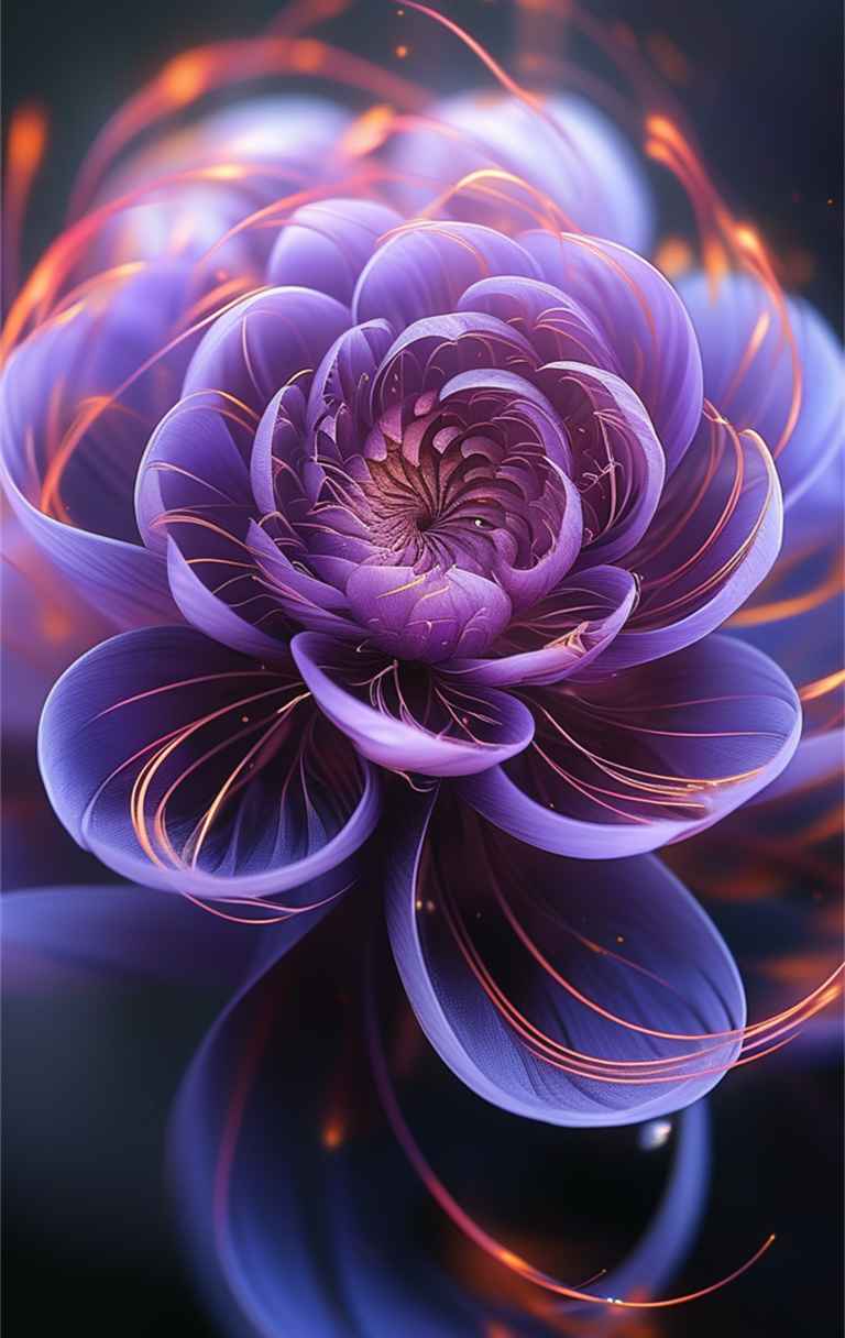 一朵紫色艺术花，花瓣呈螺旋状 5