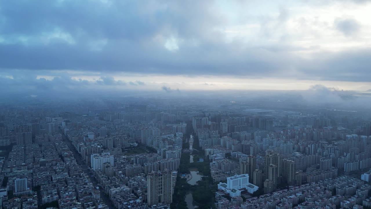 广东汕头大景汕头清晨云海航拍