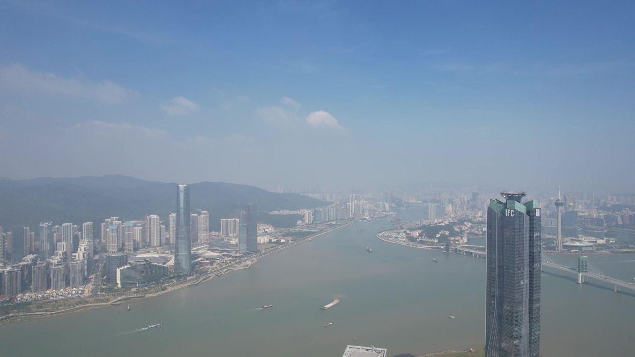  珠海澳门城市风光航拍 