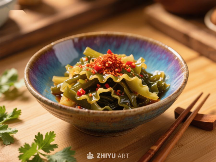美味海带拌菜，色彩鲜艳的餐桌佳肴 1004