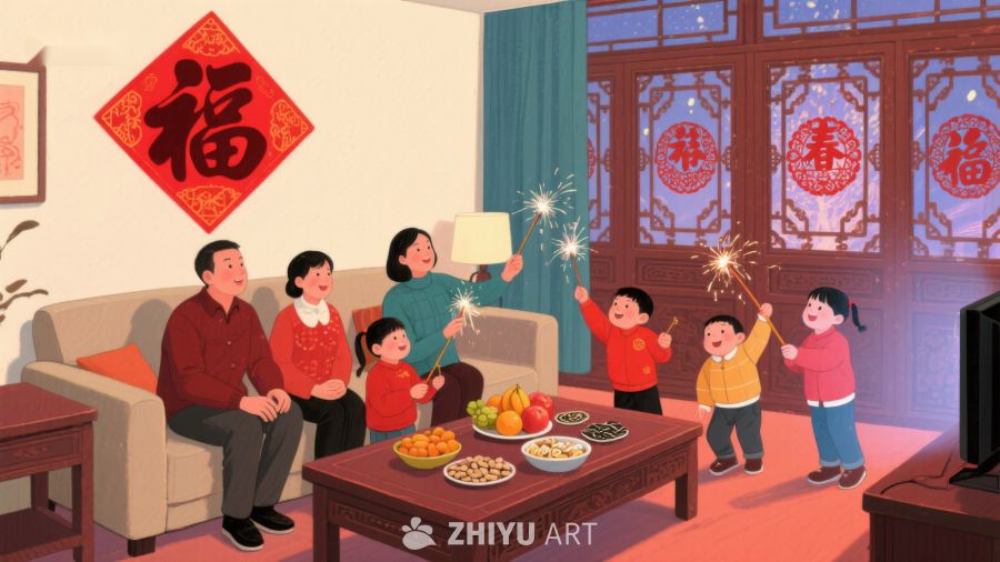 家庭欢庆春节，共度温馨时光 491