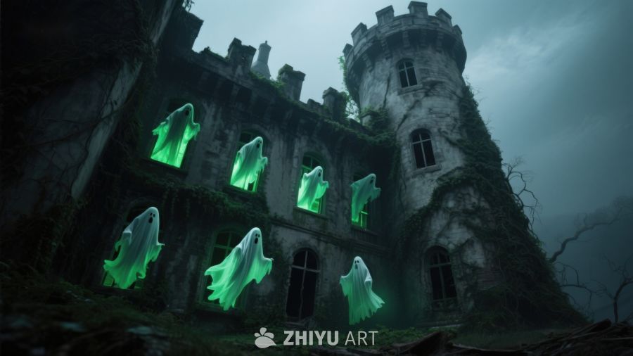 幽灵城堡：神秘绿光飘荡