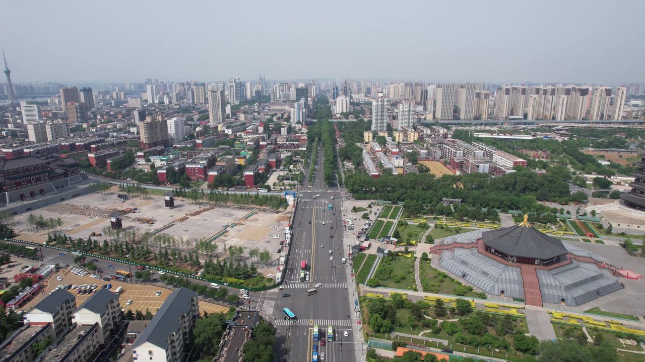 河南洛阳城市风光旅游景区航拍
