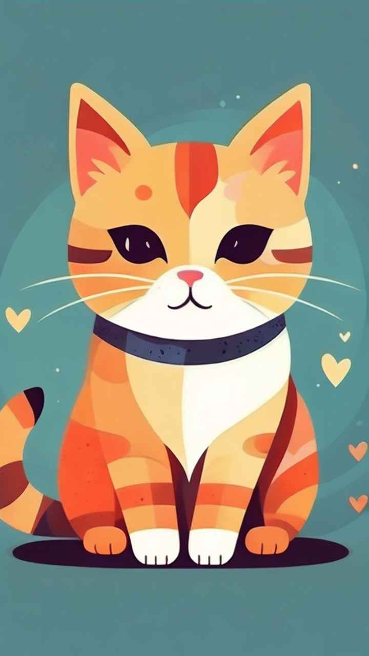 小花猫唯美插画 114