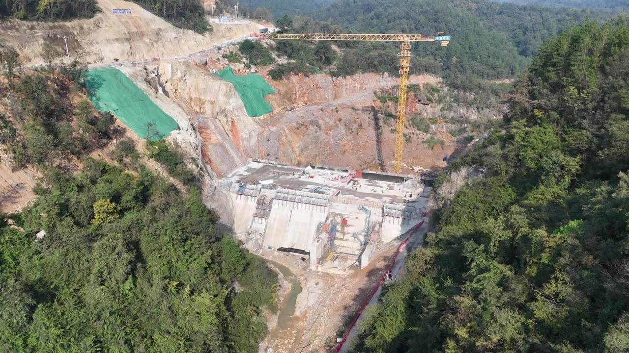 航拍大型施工现场