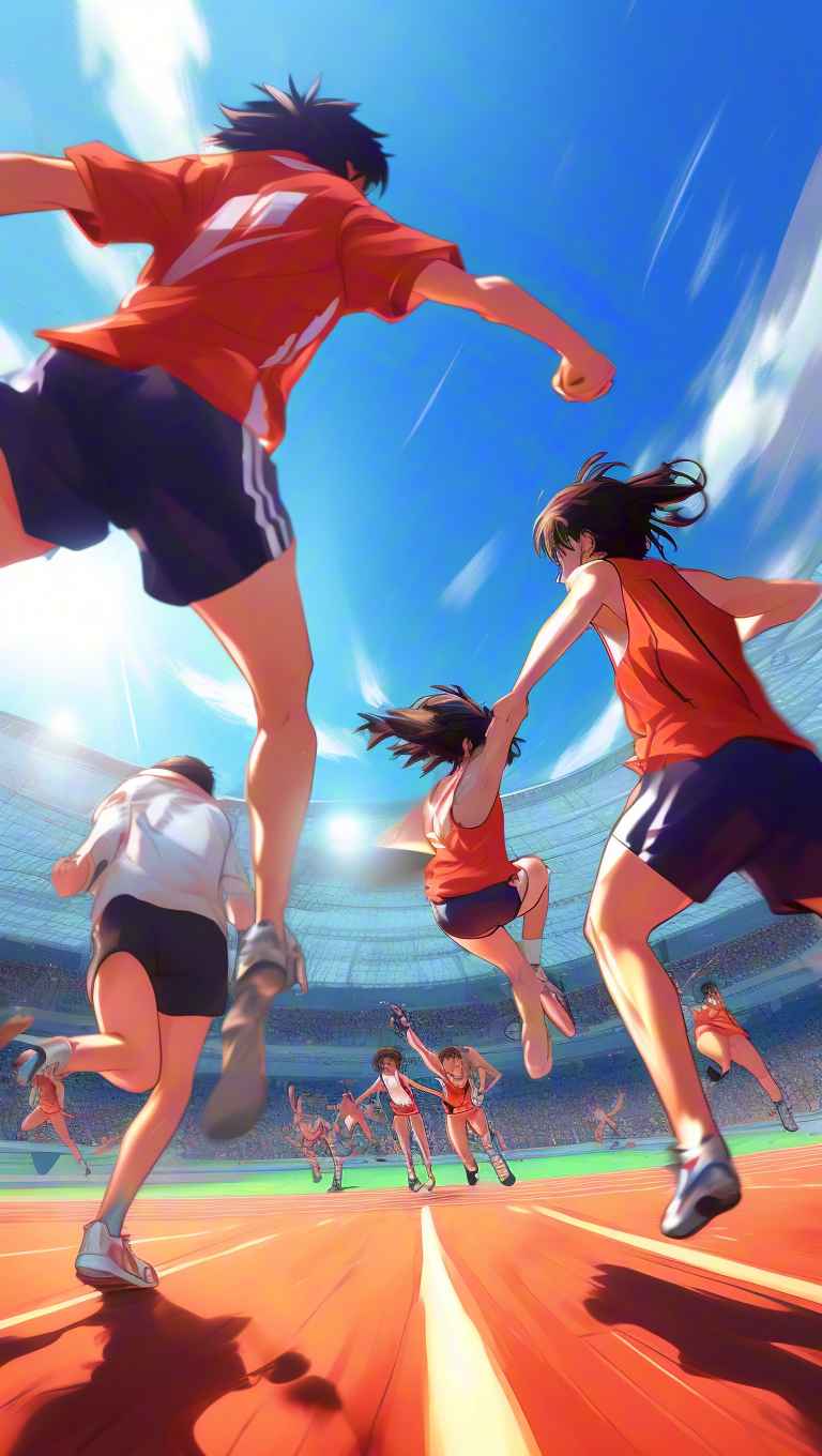 体育比赛现场，青年运动员拼尽全力 9