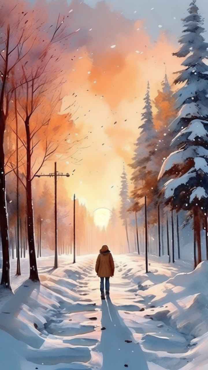 插画冬季背景图 14