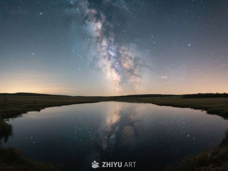 银河倒映湖面，夜空璀璨如梦 457