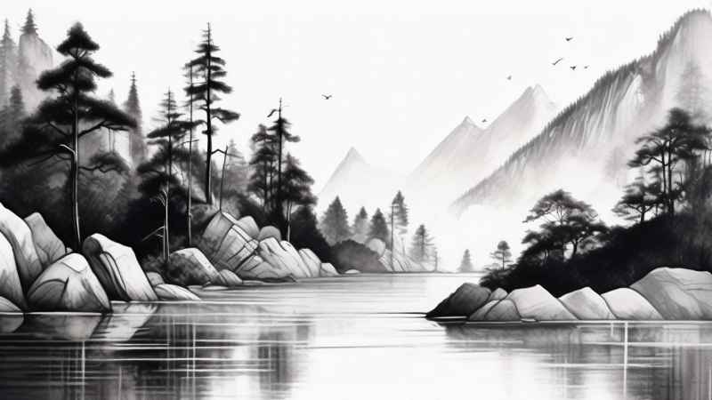 山水风景插画 8